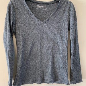 Gray Eddie Bauer Long Sleeve Fitted Shirt